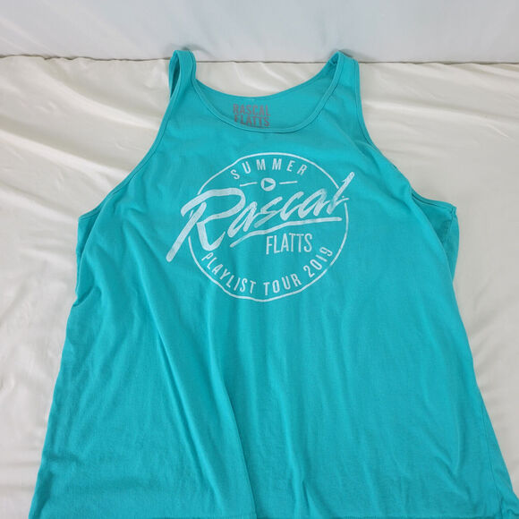 Rascal Flatts Shirt Womens 2XL Blue Tank Top Summer Playlist Tour 2019 Concert - Picture 3 of 9